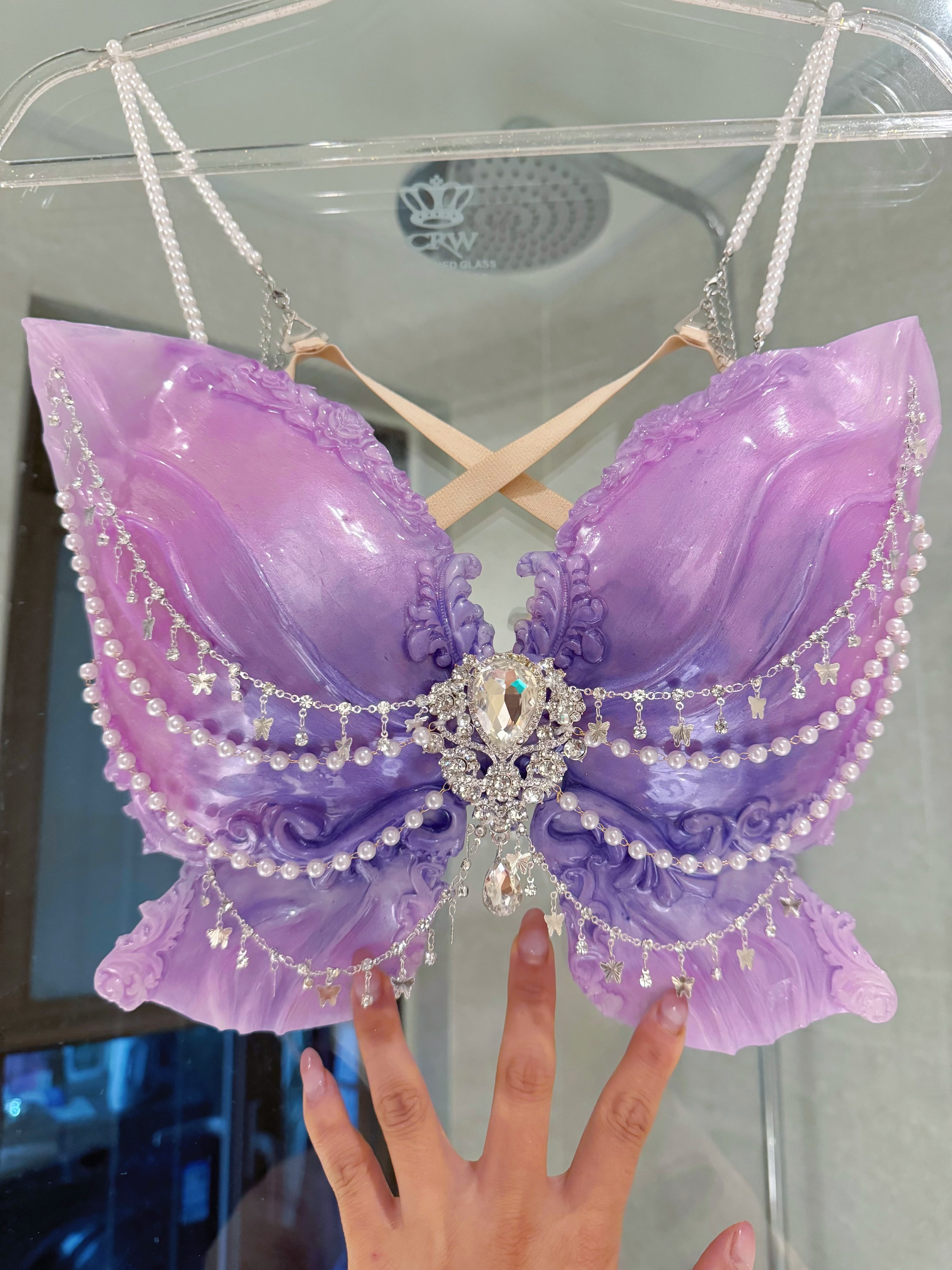 QIANZHI Butterfly Silicone Mermaid Top