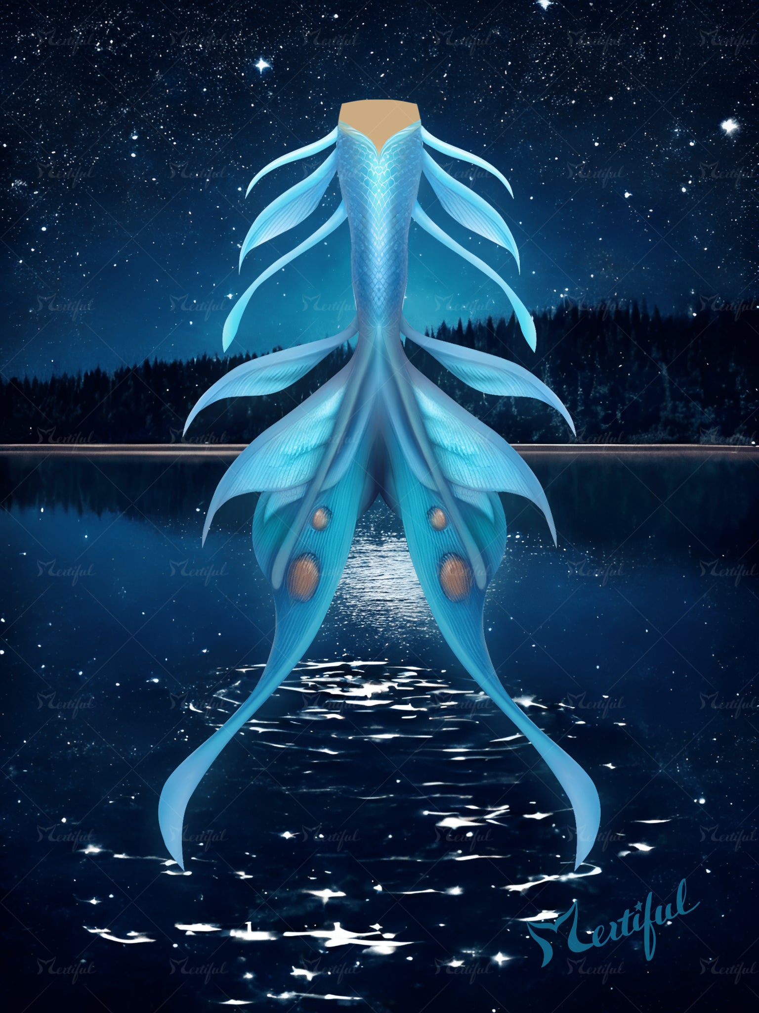 Mertiful Moth Glow Mermaid Tail