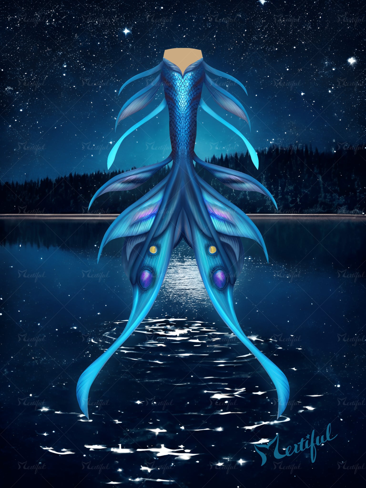 Mertiful Moth Glow Mermaid Tail