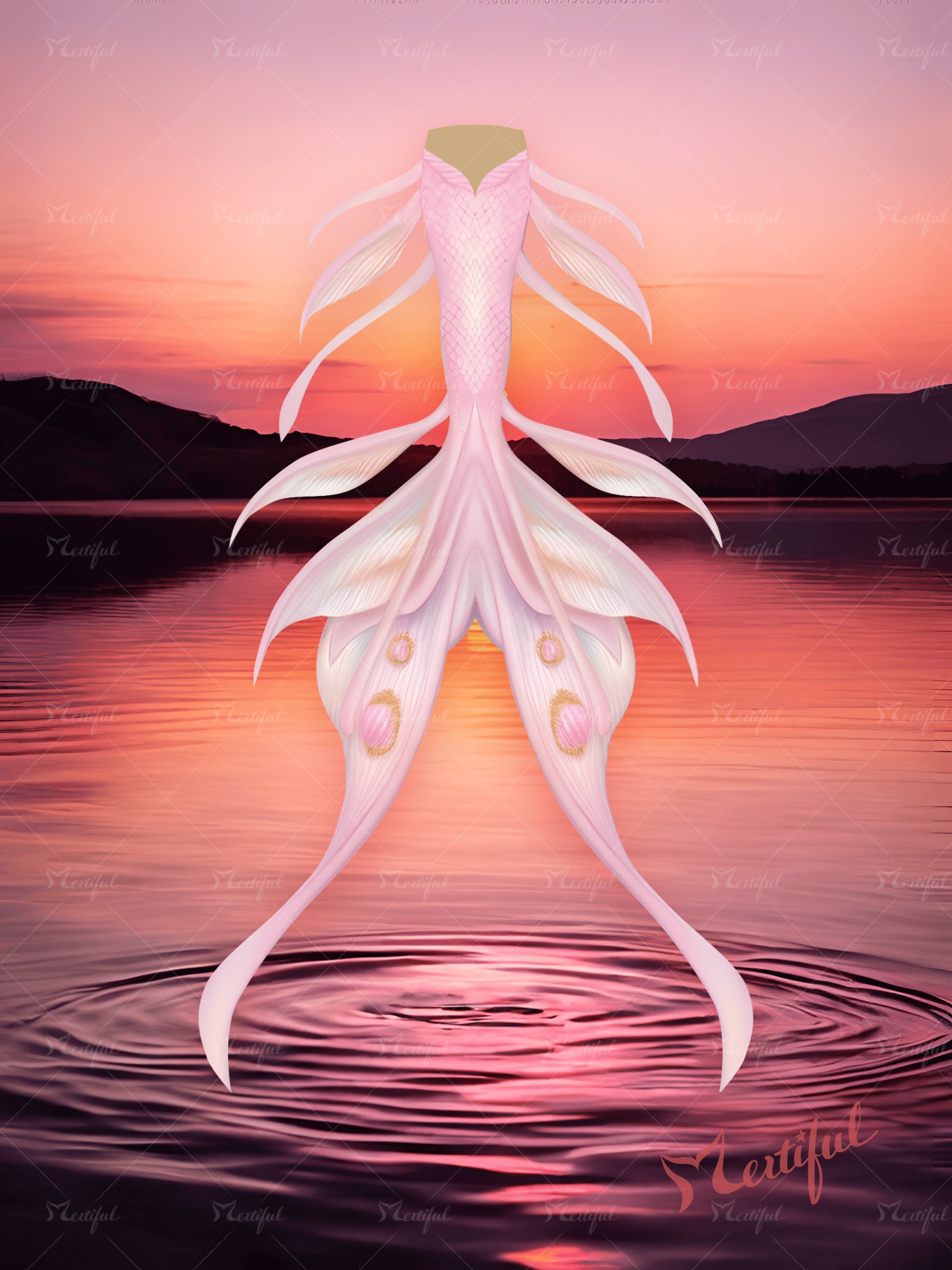 Mertiful Moth Glow Mermaid Tail