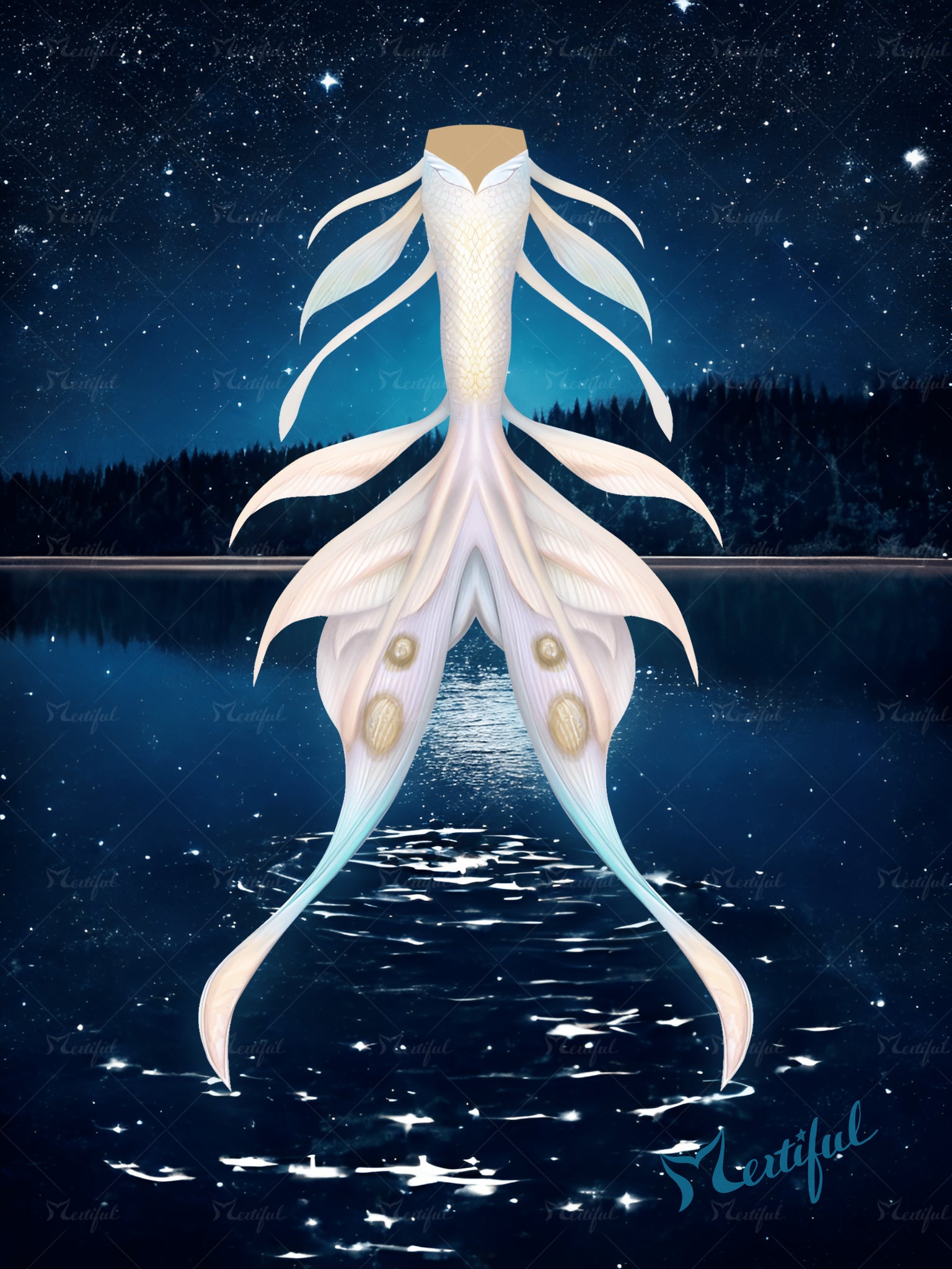 Mertiful Moth Glow Mermaid Tail