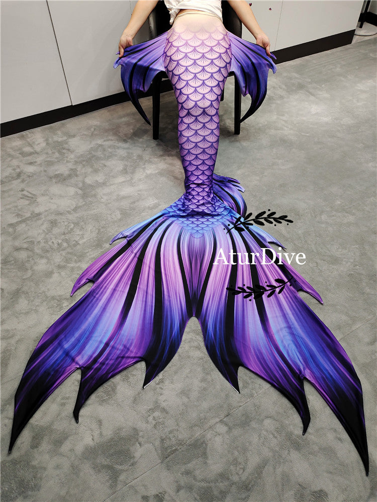 Fun Sewing Mermaid Tail & Pearls Fabric - Blue/Purple